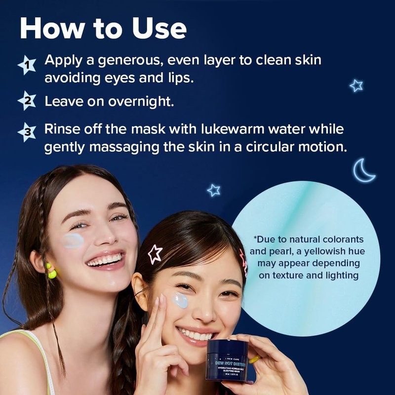 I DEW CARE Night Sleeping Mask - Dew Not Disturb | Korean Overnight Face Mask, Hydrating, Overnight, Glass Skin, Glow, Best Skincare for Women, Stocking Stuffers, Gifts For Women, 2.02 FL Oz (60 ml)