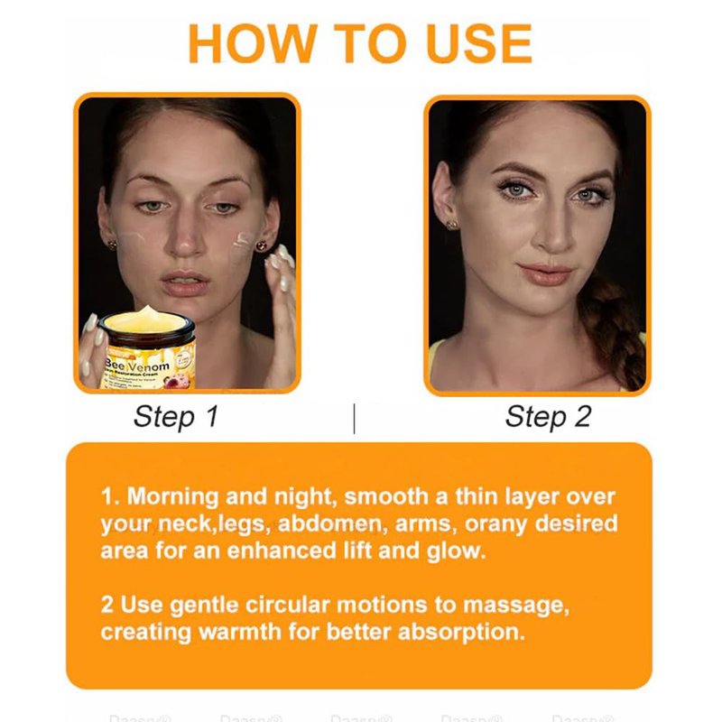 Daasry Bee Venom Skin Restoration Cream,Bee Venom Skin Treatment Cream,Firms and rejuvenates the skin, quickly smoothing out wrinkles and fine lines(2PCS)