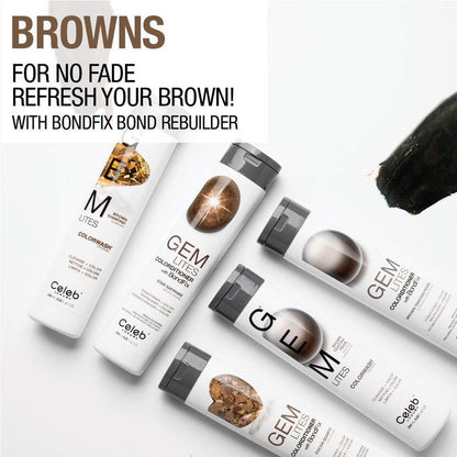 Celeb Luxury Colorwash Color Depositing Conditioner - Color Refresher , Vegan Hair Dye Mask, Bondfix Bond Rebuilder, Gem Lites Brown Tahitian Pearl