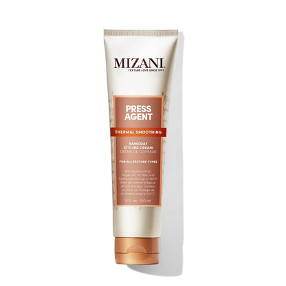Mizani Press Agent Raincoat Styling Cream - Moisturizes & Protects Hair from Heat Styling & Blowouts, For Dry & Frizzy Hair, With Argan Oil