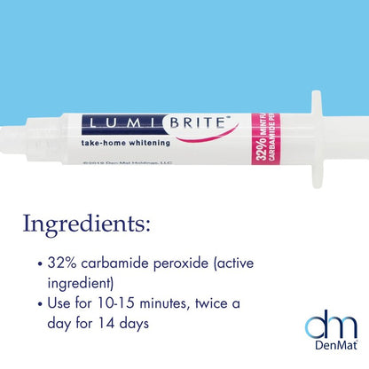 LumiBrite 32% Take-Home Whitening Gel Refill 4 Syringes 2.5 mL by DENMAT