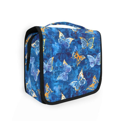 Hanging Travel Toiletry Bag Butterflies Dye Navy Kit Makeup Case Cosmetics Organizer for Men Women