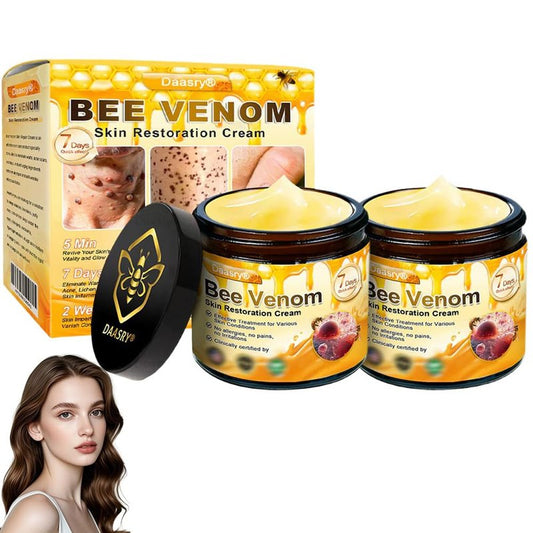 Daasry Bee Venom Skin Restoration Cream,Bee Venom Skin Treatment Cream,Firms and rejuvenates the skin, quickly smoothing out wrinkles and fine lines(2PCS)