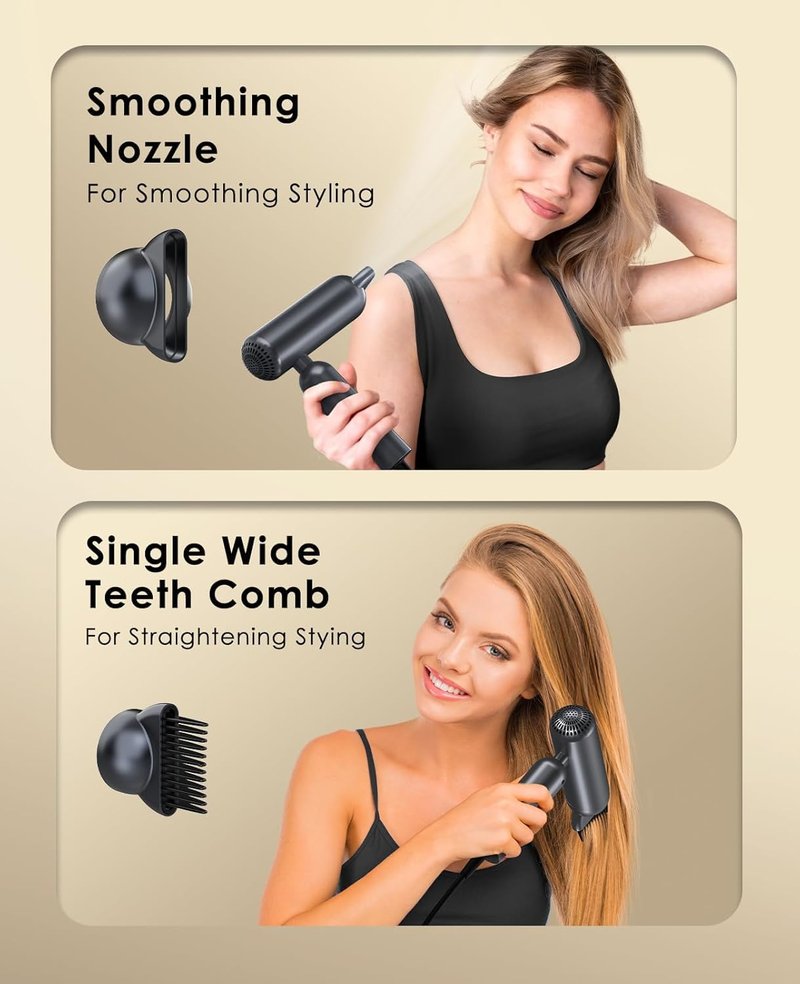osou Foldable Hair Dryer for Travel - Global Voltage with Auto-Sensing, 1B Plasma Particles, 200times/s Temp Control, Portable Blow Dryer with Single-Sided Comb, Gray