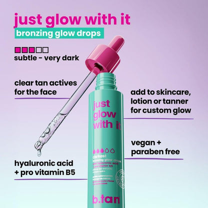 b.tan Violet Self Tan Foam & Face Mist Kit | Lovers Bundle - Dark Sunless Tanning Mousse, Bronzing Glow Gradual Facial + Body Spray, Mitt Applicator, 1 Hour Express, No Fake Tanner Smell, 6.7 Fl Oz