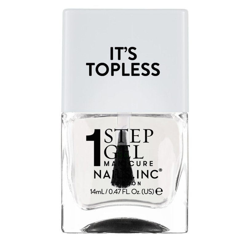 Nails Inc It's Topless Gel-Like Nail Polish, 4-in-1 Base Coat, Treatment, Color & Top Coat, Long Lasting, Strong, Chip Free Nails, Glossy Salon Quality Manicure, Air Dry Nail Polish, Mia, 0.47 Fl Oz