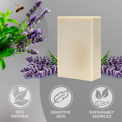 Lavender Tallow Soap Bar, Grass Fed Beef Tallow with Lavender Essential Oil, Gentle Cleanser for Face and Body, Suitable for Sensitive Skin, Rich Creamy Lather, No Added Parabens and Sulfates, 3 Pack