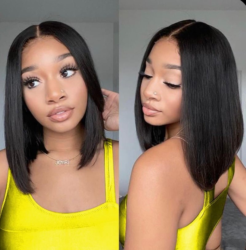 Straight Human Hair Bundles 14 16 18 Inch Brazilian Straight Hair Bundle 100% Unprocessed Virgin Hair Weave Bundles Human Hair Extension for Women Natural Black Color