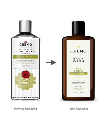 Cremo All Season Body Wash, Sage & Citrus, 16 fl oz (Pack of 2)