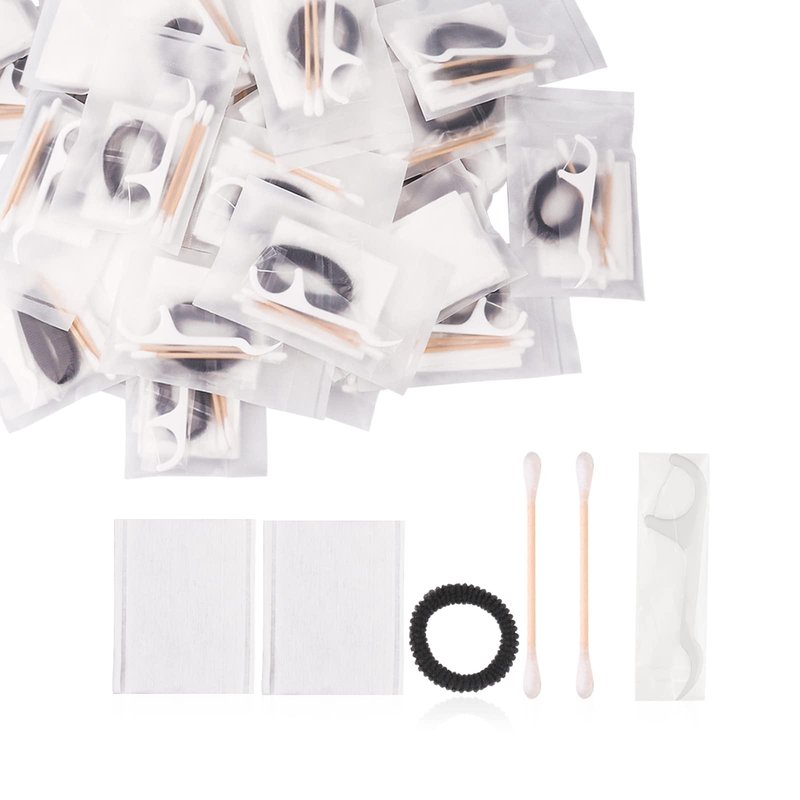Amenities Hotel Vanity Set,100Pack Individually Wrapped Bulk Hygiene Supplies for Homeless Include Cosmetic Cotton Pads,Cotton Swabs,for Airbnb,Hotel,Shelter,Nursing Home,Charity