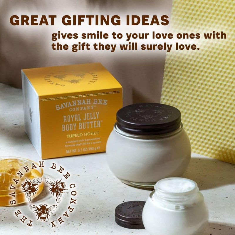 Savannah Bee Company Royal Jelly Body Butter - Deep Hydrating Body Butter for Dry Skin