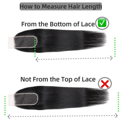 2x6 HD Lace Closure Straight Human Hair 16 Inch 2 by 6 HD Lace Closure 100% Brazilian Virgin Unprocessed Middle Part Human Hair Kim K Closure With Baby Hair Natural Color