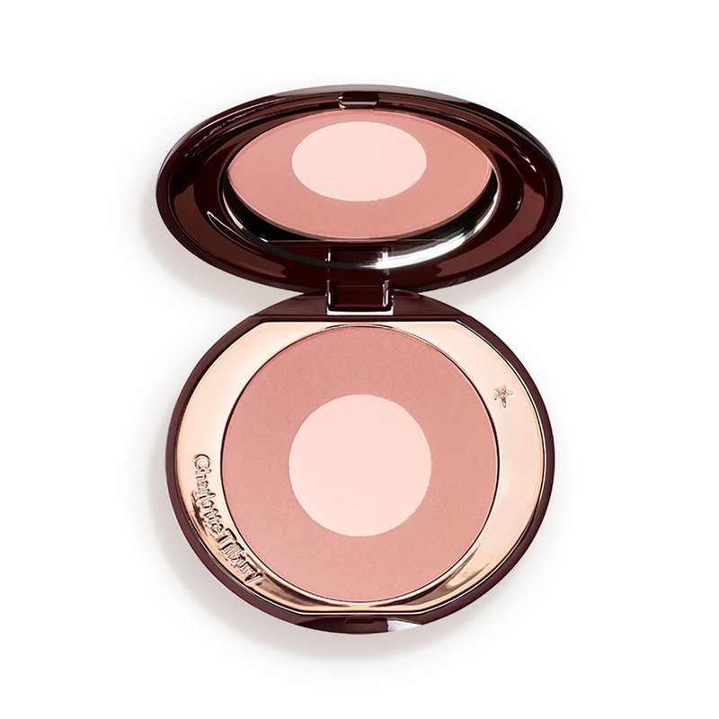 Charlotte Tilbury Cheek to Chic Powder Blush - Two-Tone Cheek Makeup with a Radiant, Luminous Finish - Buildable Color that Smooths, Buffs & Blends for a Light Reflecting Glow - Pillow Talk Original