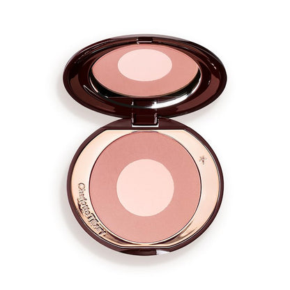 Charlotte Tilbury Cheek to Chic Powder Blush - Two-Tone Cheek Makeup with a Radiant, Luminous Finish - Buildable Color that Smooths, Buffs & Blends for a Light Reflecting Glow - Pillow Talk Original
