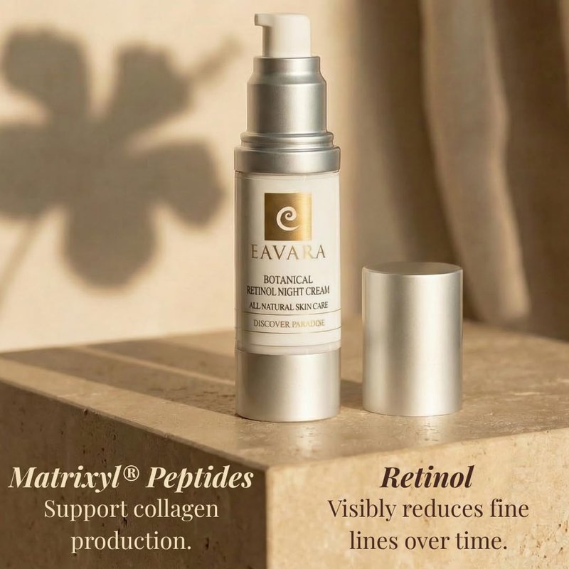 Eavara Organic Retinol Night Cream, Overnight Natural Face Moisturizer Cream with Hyaluronic Acid, Shea Butter, and Aloe Vera