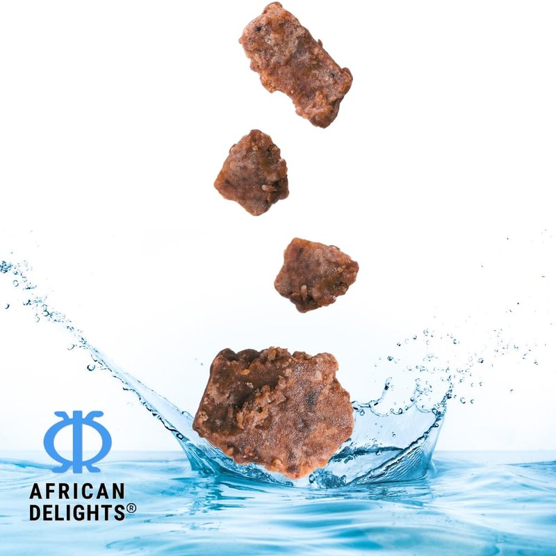 African Delights Herbal Black Soap Bar, Traditional Ghanaian Soap for Face & Body, Natural Skin Cleanser, Gentle Exfoliation, Ancient Recipe 17.64 oz (Pack of 1)