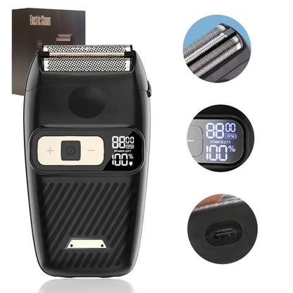 Foil Shaver Electric Razor for Men Electric Foil Shavers for Men Portable Travel Waterproof Wet Dry LED Display Cordless Beard Trimmer 3 Adjustable Speeds Long Battery Rechargeable IPX6
