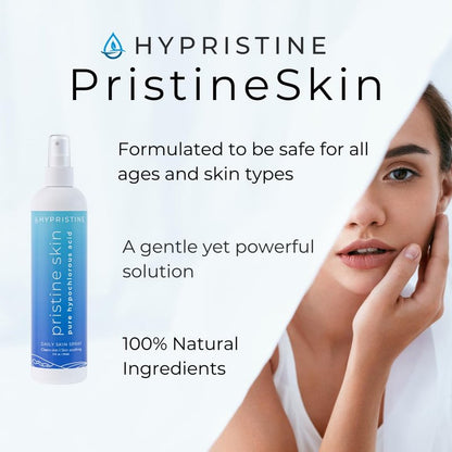 HYPRISTINE Advanced Face & Body Spray and Cleanser for PristineSkin Hypochlorous Acid Skin Spray All-Natural, Soothing Redness & Irritation Relief