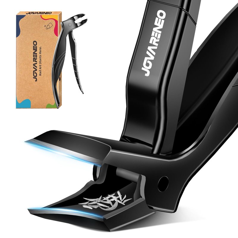 Toenail Clippers for Seniors, Angled Head Large Toe Nail Clippers for Thick Toenails, Wide Jaw Eagle Beak Clippers for Ingrown Nails, Anti-Splash Cutter with Curved Blade, Cuticle Clippers