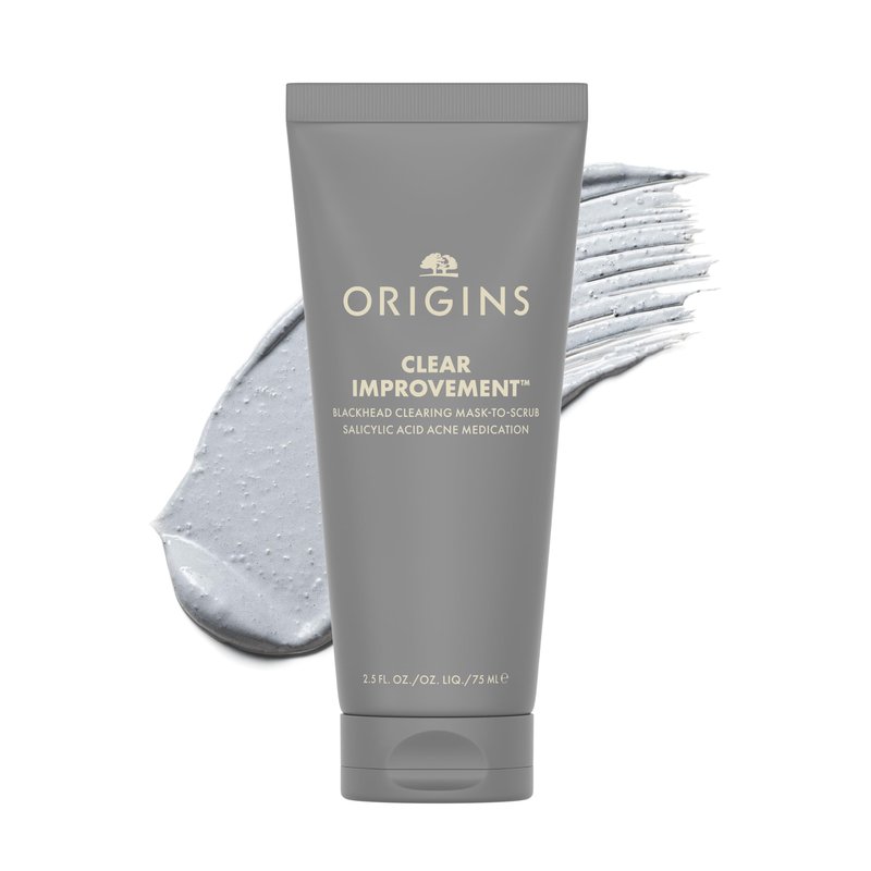 Origins Clear Improvement Blackhead Clearing Face Mask & Scrub | Reduces Blackheads | With Salicylic Acid & Bamboo Charcoal, 2.5 Fl Oz