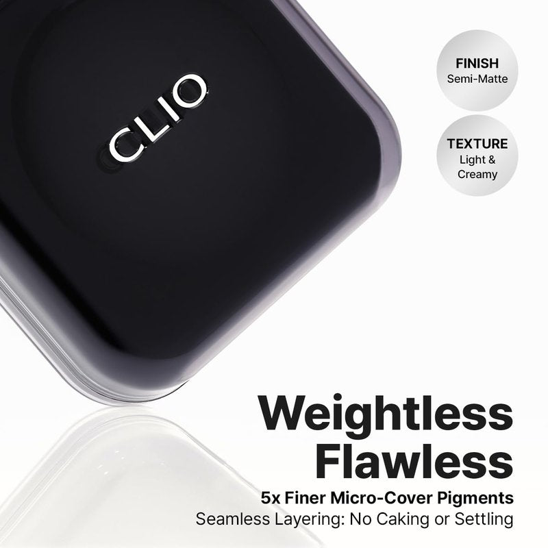 CLIO Kill Cover Founwear Cushion Foundation, Flawless Full Coverage with Matte Finish, Covering Pigmentation and Blemish, Long-Lasting, Creamy Lightweight Texture, Korean Cushion (21N LINEN)
