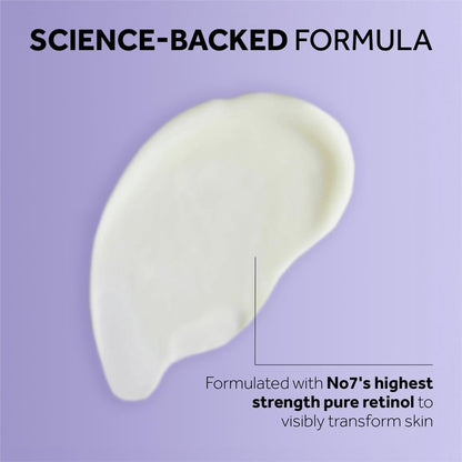 No7 Pure Retinol 1% Night Concentrate - Anti Wrinkle Retinol Serum with Collagen Peptides & Niacinamide for Younger Looking Skin - Firming Face Serum for Fine Lines & Wrinkles (30ml)