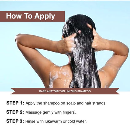 Bare Anatomy Volumizing Shampoo | For Fine Hair - Adds Lift & Body, Volumizing & Detangling Without Weighing Down | Paraben & Sulphate Free | Women & Men | 8.4 Ounce