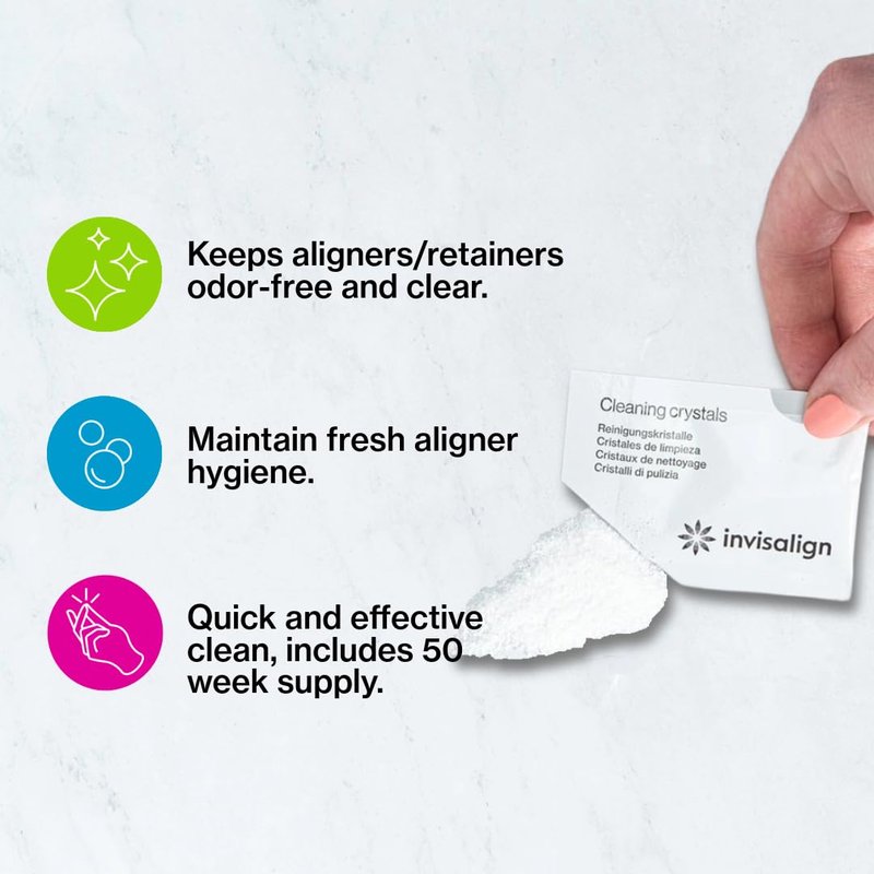 INVISALIGN Cleaning Crystals for Clear Aligners and Retainers, (50 Packets)