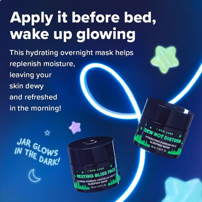 I DEW CARE Night Sleeping Mask - Dew Not Disturb | Korean Overnight Face Mask, Hydrating, Overnight, Glass Skin, Glow, Best Skincare for Women, Stocking Stuffers, Gifts For Women, 2.02 FL Oz (60 ml)