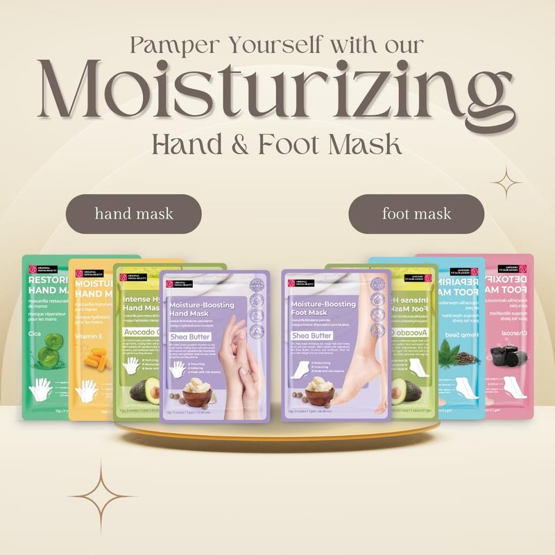Innerest 12 Pairs Original Derma Beauty Hand Mask Bulk Moisturizing Hand Gloves for Dry Hands Nail Care Essential (Shea Butter + Avocado)