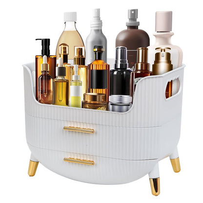 Makeup Organizer with Drawers,Skincare Plastic Storage for Vanity,Large Cosmetic Display case for Dresser with Handle,Large Capacity Bathroom Countertop,Dressing table, Bathroom, Bedroom, Living room