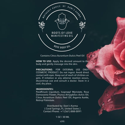 Motherly Advice: Roots of Love Manifesting Oil by Dani's Karma | Self Love, Attraction, Romance, Passion, Healing, Harmony, Soul Mate, Twin Flame