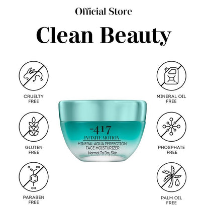 -417 Dead Sea Cosmetics Mineral Aqua Face Moisturizer - Powerful Hydration Moisturizer Nourishing Cream - with Jojoba Seed Oil, Shea Butter -1.7 oz