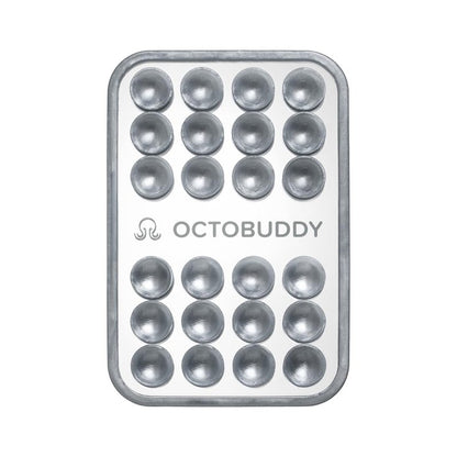 OCTOBUDDY Mirror – Amazon-Exclusive Suction Cup Phone Mount with Built-in Mirror – Silver Swirl Hands-Free Grip for Videos & Selfies (2.6″ x 3.9″)