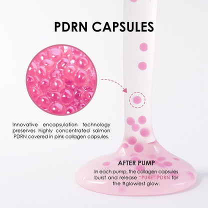 glowiest PDRN Capsule Glow Serum – Encapsulated PDRN + Collagen + Snail Mucin, Hydrating Serum for Youthful Glow, 300Da Collagen, 50ml