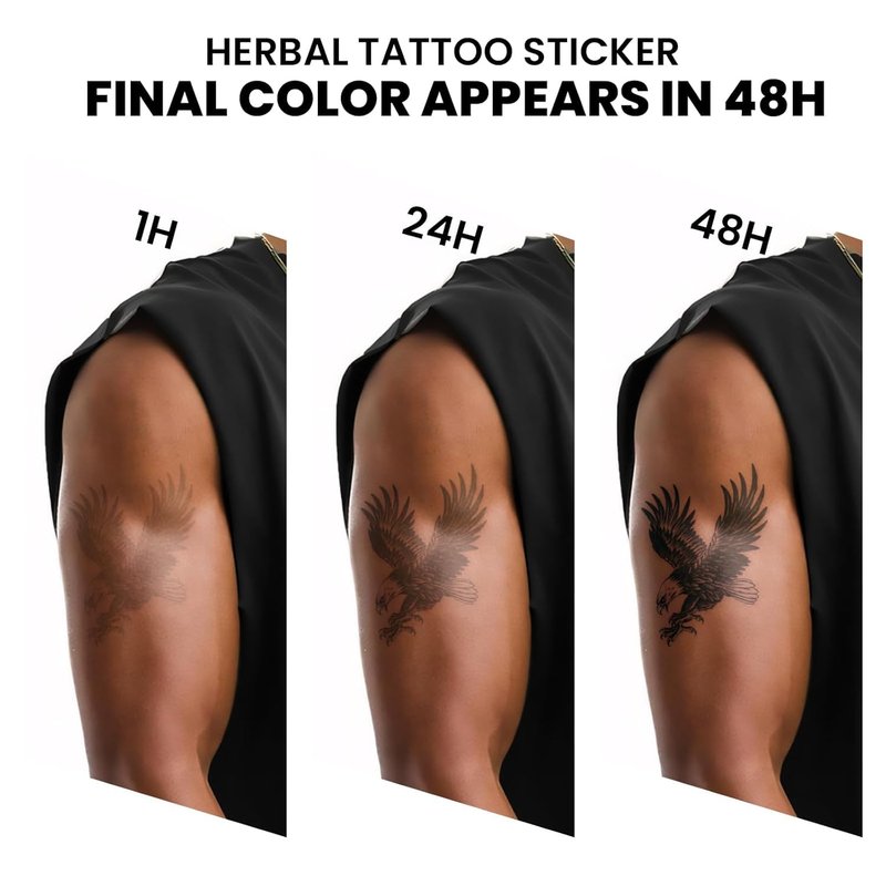 UBICA Semi Permanent Tattoos, 2 Sheets Realistic Temporary Tattoos for Men, Fake Tattoos for Hand Arm Wrists, Waterproof, No Reflective, Lasts 1-2 Weeks (Cross Praying & Power Glove Chain Designs)