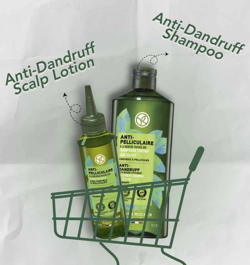 Yves Rocher Anti-Dandruff Scalp Lotion with Organic Peppermint Extract 14-Day Anti-Relapse Effect 150 ml./5 fl.oz.