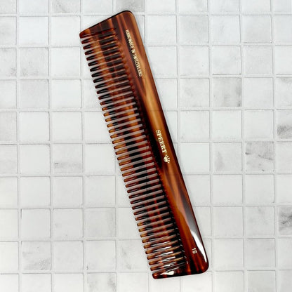 Speert #15 Handmade Wide Tooth Comb Tortoise Havana Acetate Thick Coarse Curly Detangling Parting Grooming Teasing Hair Styling Hairdresser Barber Hairdressing Wet Dry Pocket Travel Women Men Kids