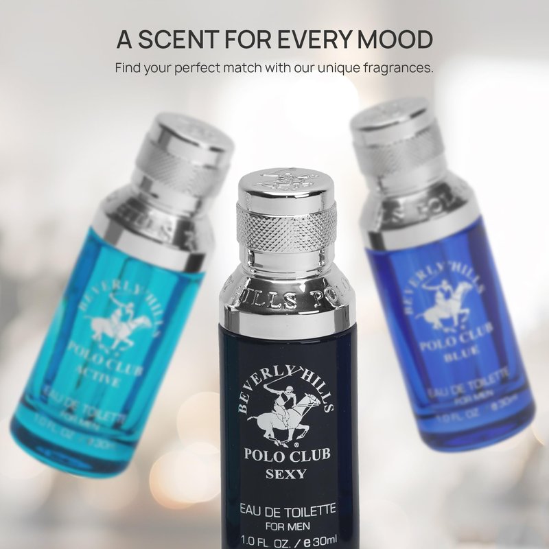 Beverly Hills Polo Club MENS 3PC SLIDER - BLUE VARIANT - CONTAINS BLUE/SEXY/ACTIVE 1OZ EDTs
