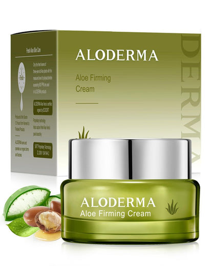 Aloderma Firming Cream for Face and Neck with 62% Organic Aloe Vera - Firming Face Cream with Hyaluronic Acid & Carnosine - Natural Renewing Aloe Face Cream - Instantly Hydrate & Plump Skin, 1.7oz