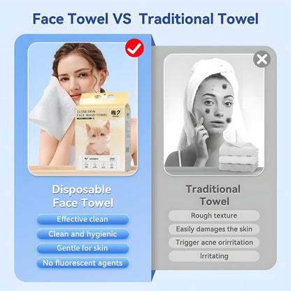 Hanging Disposable Face Towels 2-Pack (400 Count), Wall Mount for Easy Dispensing, Ultra Soft & Lint-Free 8x8 Inch Dry Wipes for Makeup Removal, Sensitive Skin & Daily Skincare