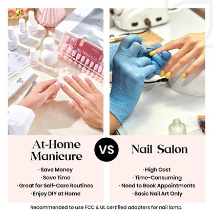 Beetles X Press Plus On Nails Kit - Pink Long Square French Tip Press On Nails | 224Pcs Acrylic Nail 16 Sizes All-in-One Kit with Nail Glue, Remover, Builder Top Coat, Nail Lamp