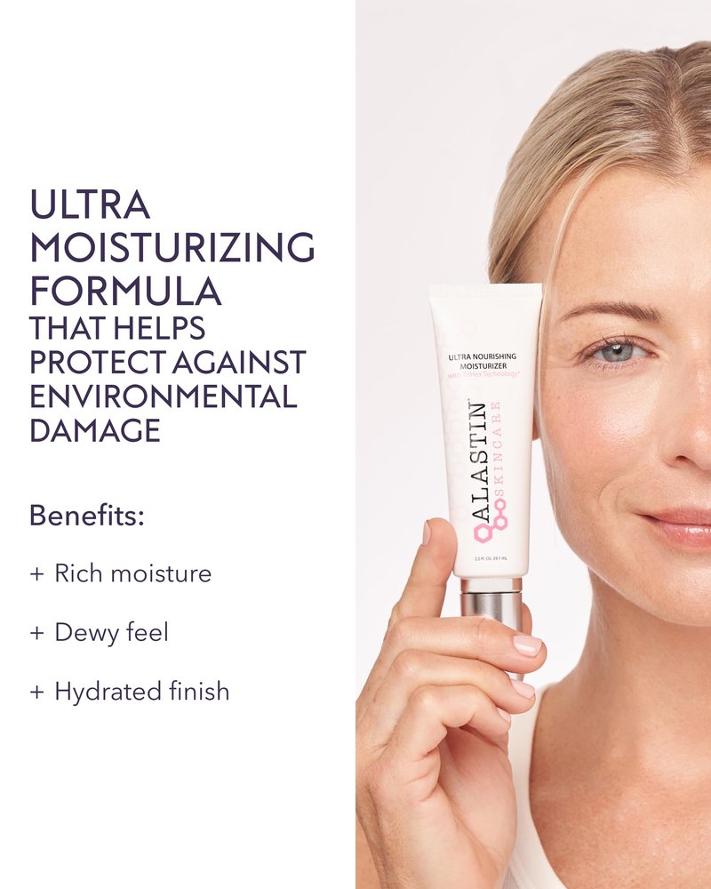 ALASTIN Skincare Ultra Nourishing Face Moisturizer Cream (2 oz) | Daily Hydrating Lotion For Dry Skin | Supports New Collagen & Elastin Production