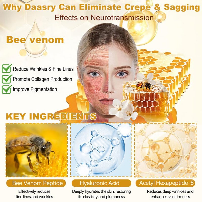 Daasry Bee Venom Skin Restoration Cream,Bee Venom Skin Treatment Cream,Firms and rejuvenates the skin, quickly smoothing out wrinkles and fine lines(2PCS)