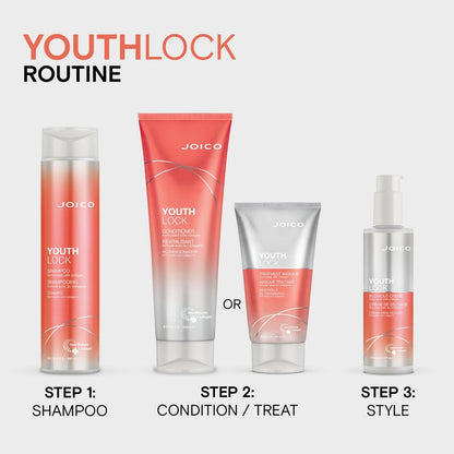 Joico YouthLock Conditioner Formulated With Collagen | Youthful Body & Bounce | Reduce Breakage & Frizz | Soften & Detangle Hair | Boost Shine | Sulfate Free | With Arginine | 8.5 Fl Oz