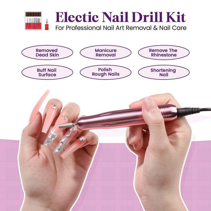 VANSISOS Acrylic Nail Kit with Drill: Complete Set with Everything for Beginners and Women at Home Salon - Including Clear White Pink Acrylic Powder and Liquid and Brushes for Extensions