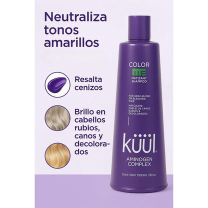 Kuuul Purple Shampoo 33.81 fl oz - Matizant Toning Shampoo for Gray, Blond, and Bleached Hair - Premium Purple Toning for Vibrant Hair Color and Shine