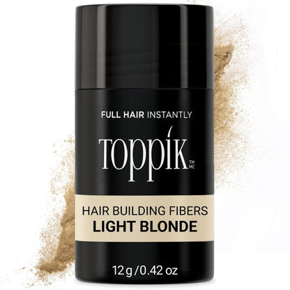 Toppik Hair Building Fibers, Light Blonde, 12g Fill In Fine or Thinning Hair, Instantly Thicker, Fuller Looking, 9 Shades for Men & Women, Keratin Protein Formula