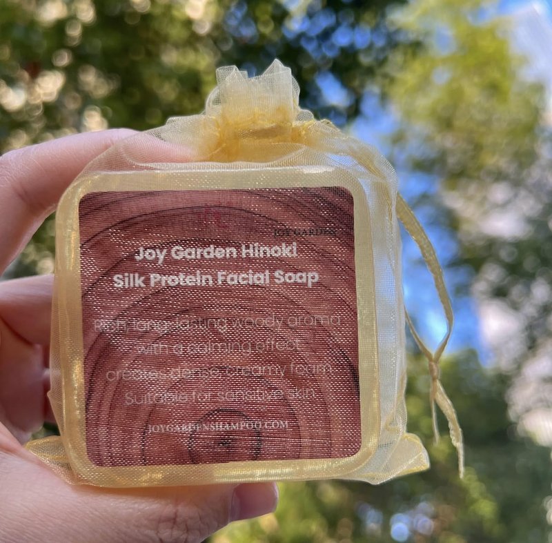 Joy Garden Hand made Ali Mountain Hinoki Silk Protein Facial Soap Rich, long-lasting Woody scent with a hint of citrus aroma with a calming effect contain Hydrolyzed Silk Protein