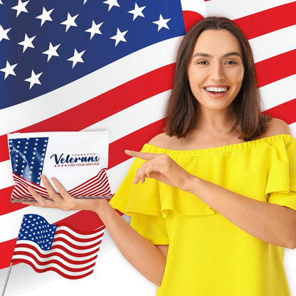 SilTriangle 150 Pcs Memorial Day Patriotic Veterans Thank You Gift Bag Veterans Gift Bulk Red Blue EVA Cosmetic Bag American Flag Thank You for Your Service Patriotic USA Party Favors for Men Soldier